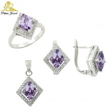 Gümüş zirkon taşlı set